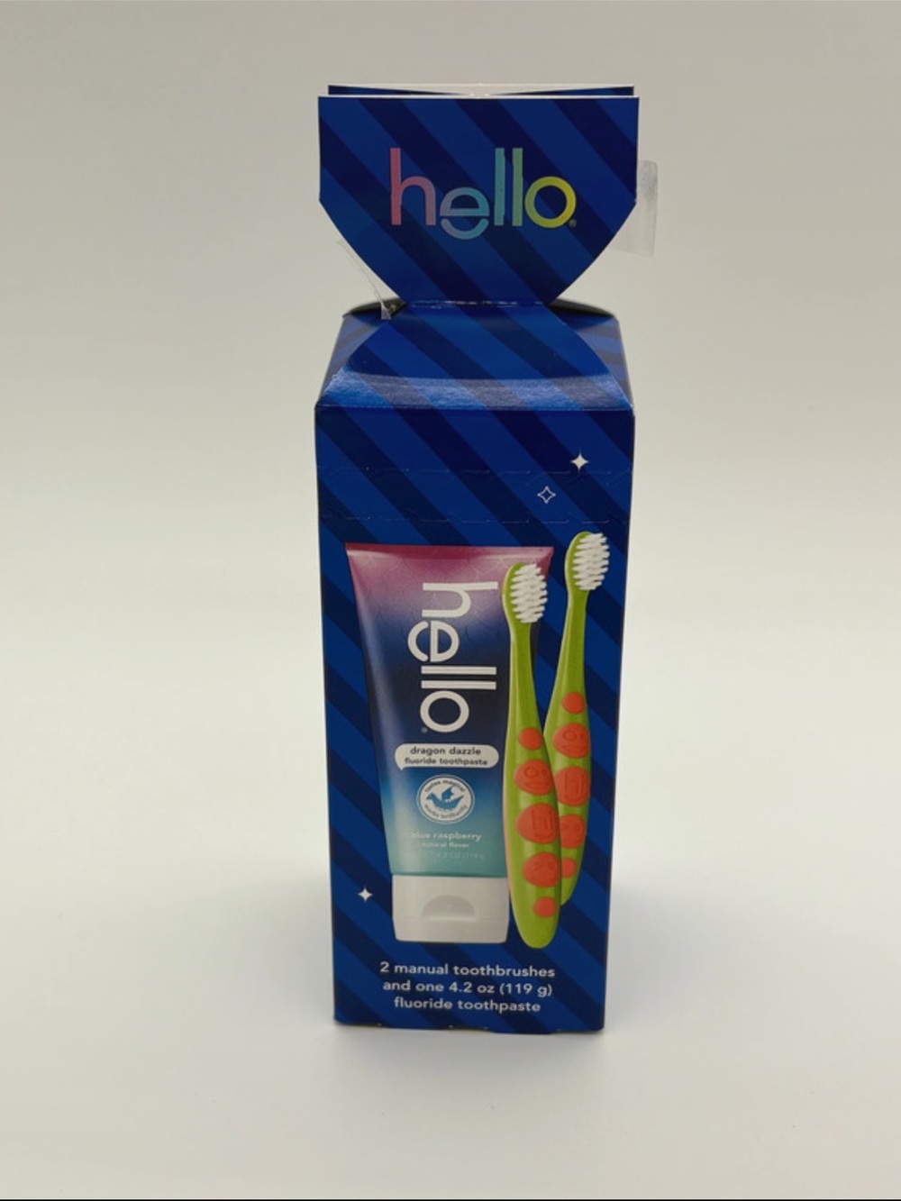 hello Kid’s Toothbrush & Toothpaste Set - Blue & Green